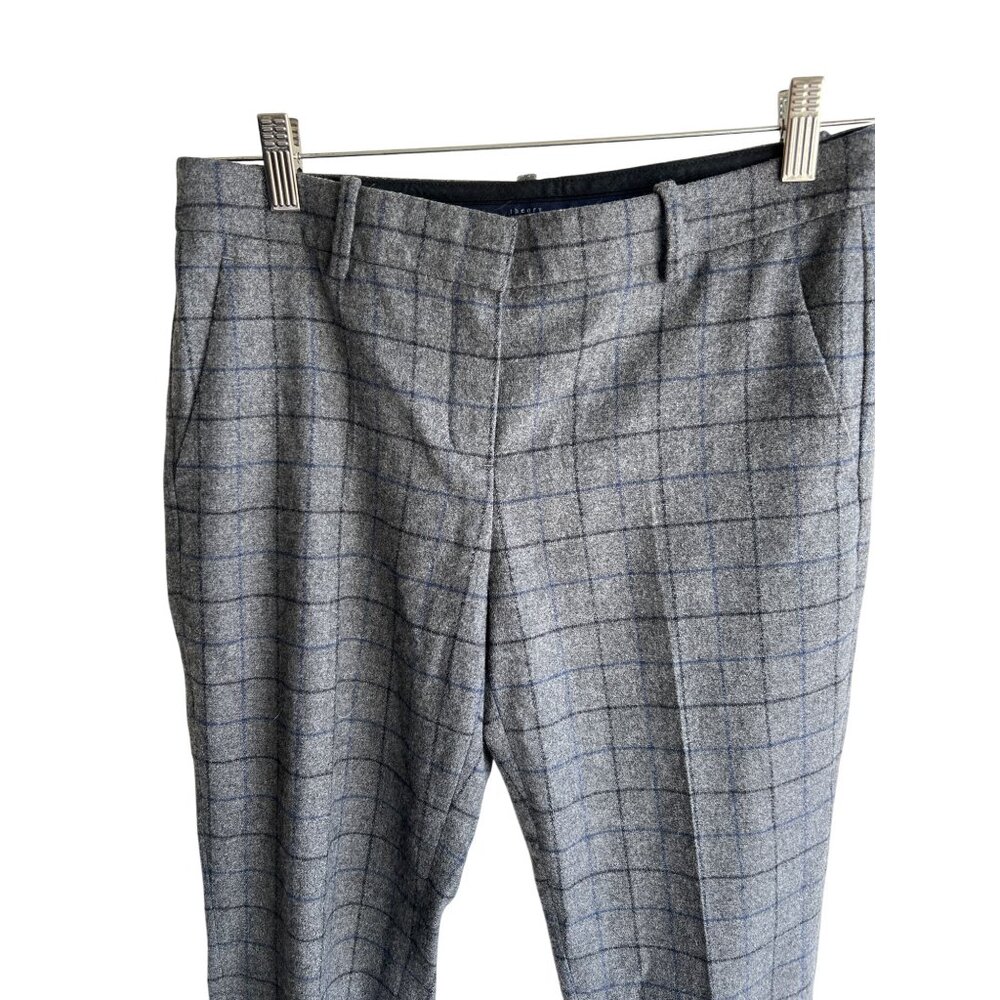 Beautiful THEORY size 2‎ gray wool check pants - Picture 2 of 8